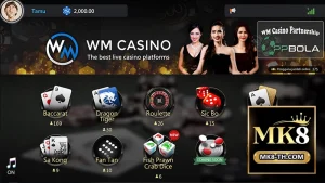 ล็อบบี้ WM Casino บน MK8 ถ่ายทอดสดคุณภาพสูง